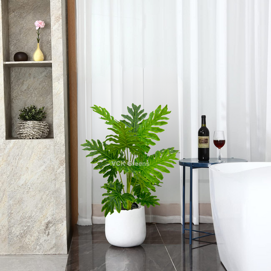 Artificial Cut Leaf Plant 3.5ft With Pot