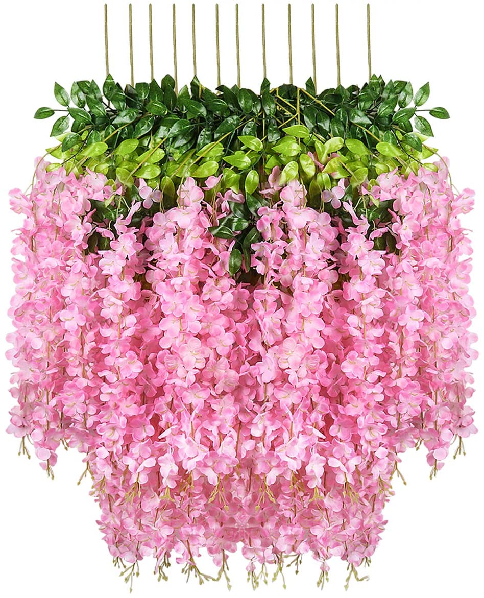 Artificial Dense Wisteria Hanging Flowers