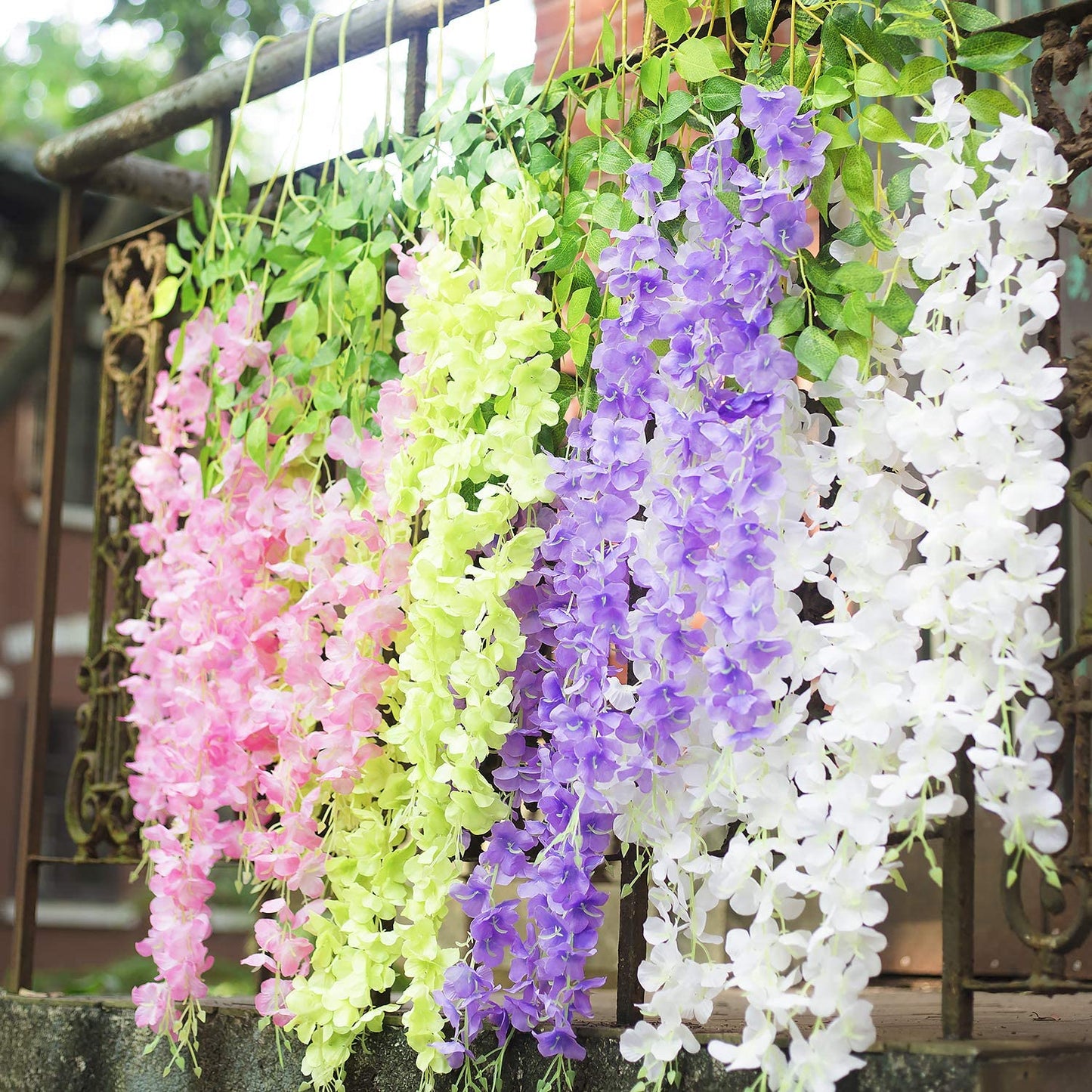 Artificial Dense Wisteria Hanging Flowers