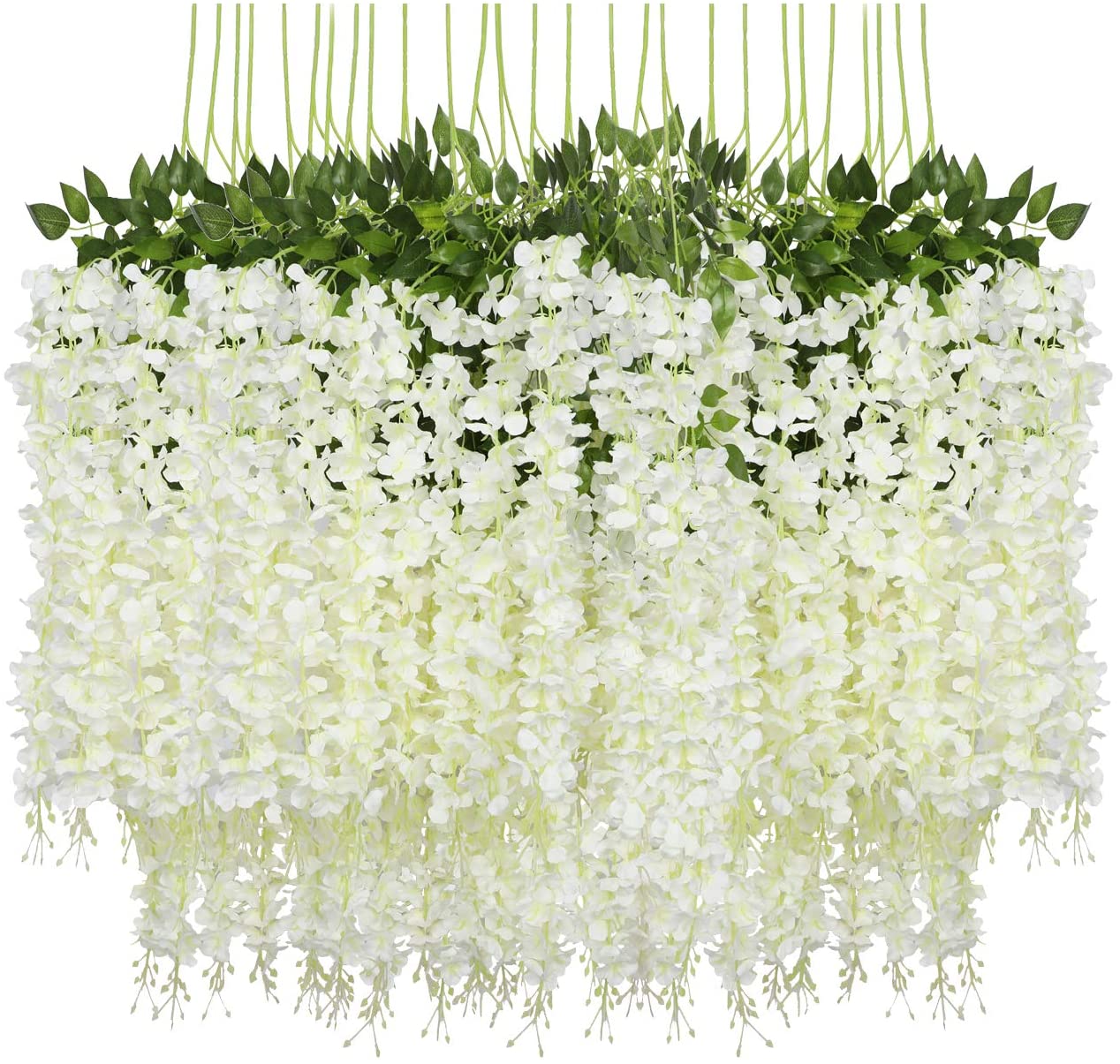 Artificial Dense Wisteria Hanging Flowers