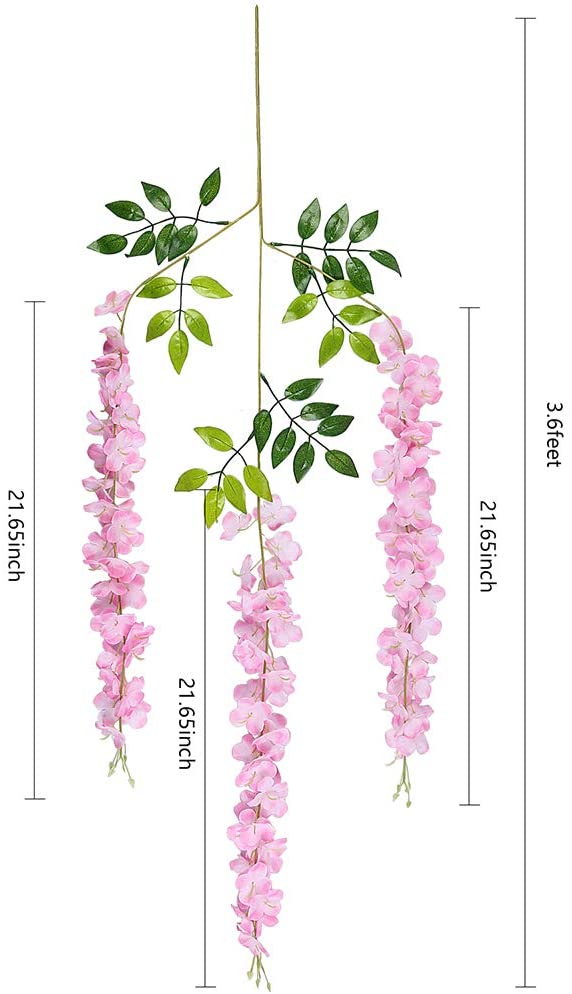 Artificial Dense Wisteria Hanging Flowers