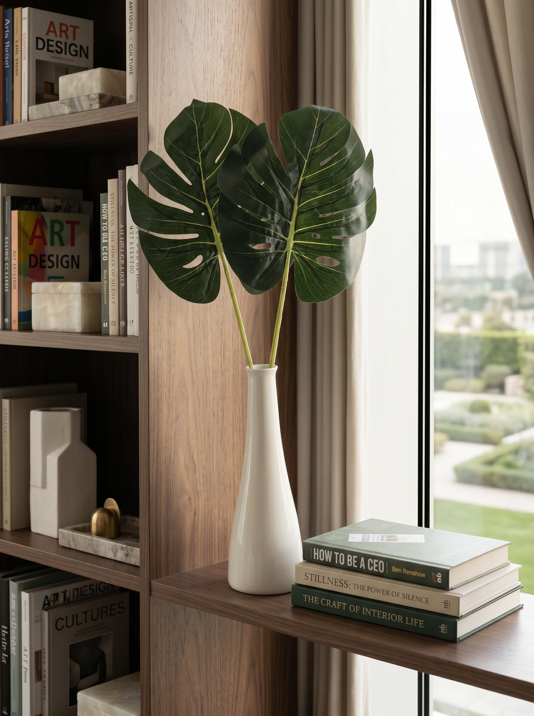 Artificial Small Monstera sticks (Set of 2)