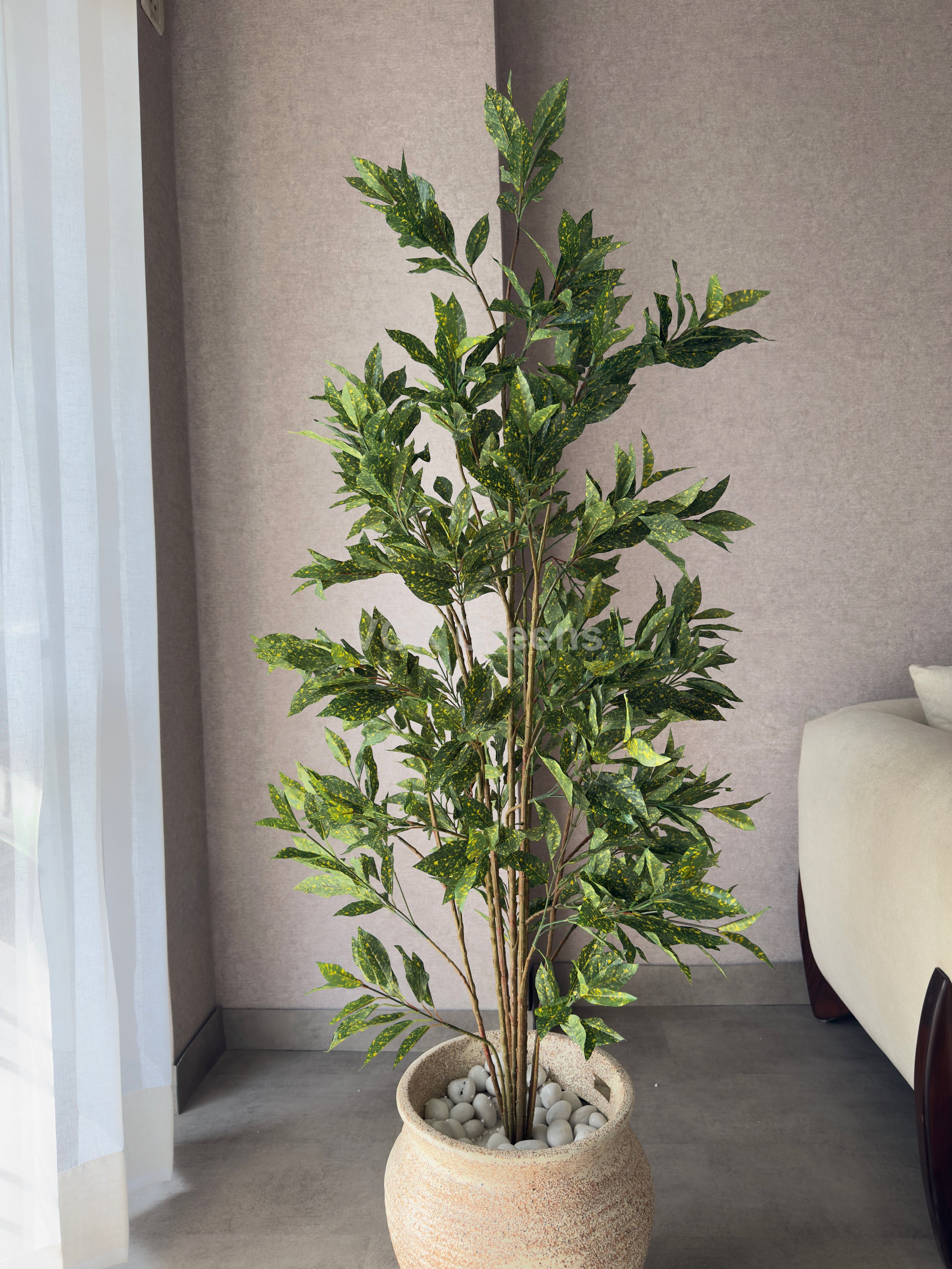 Artificial Green Croton Plant 5ft