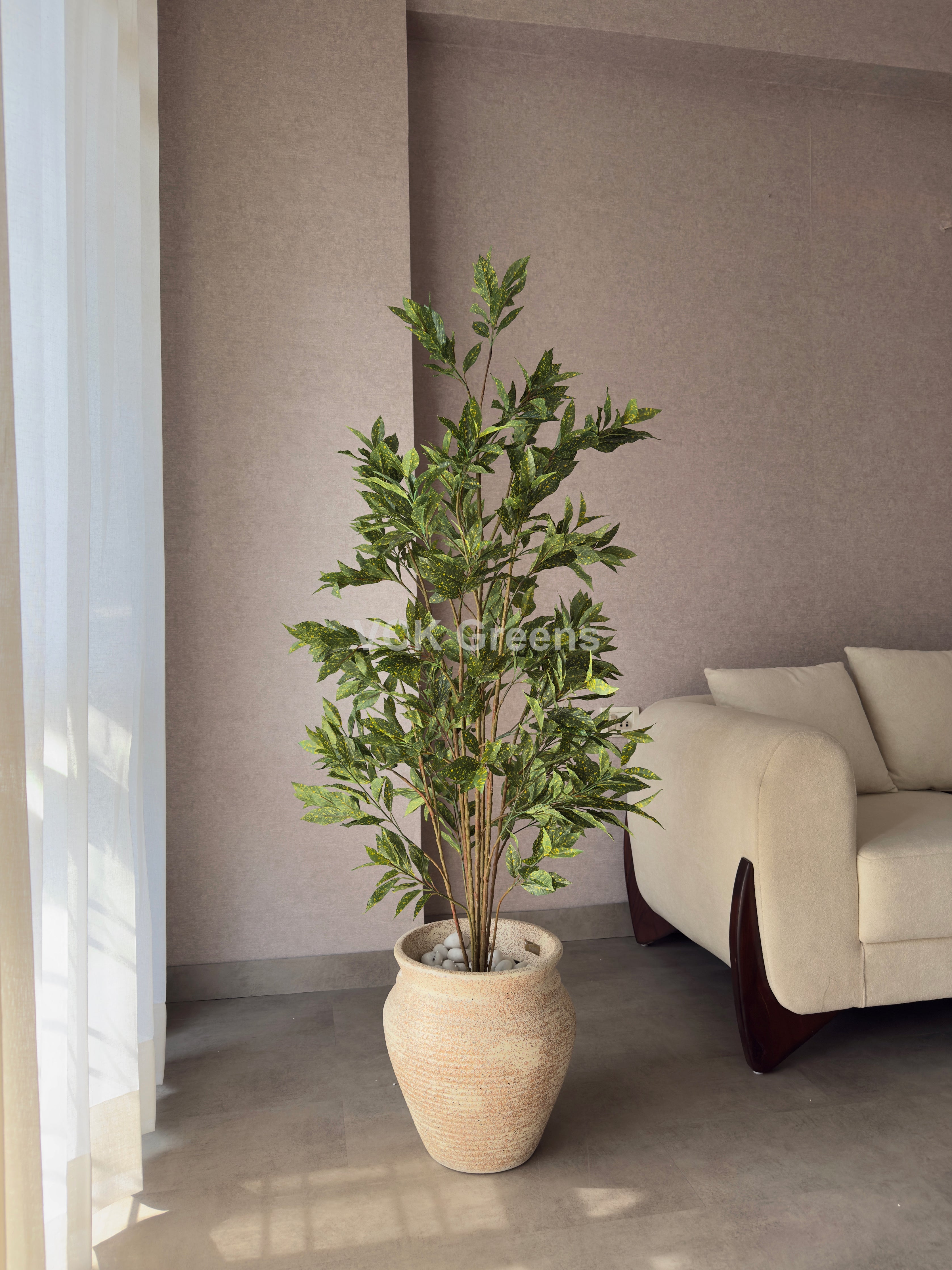 Artificial Green Croton Plant 5ft