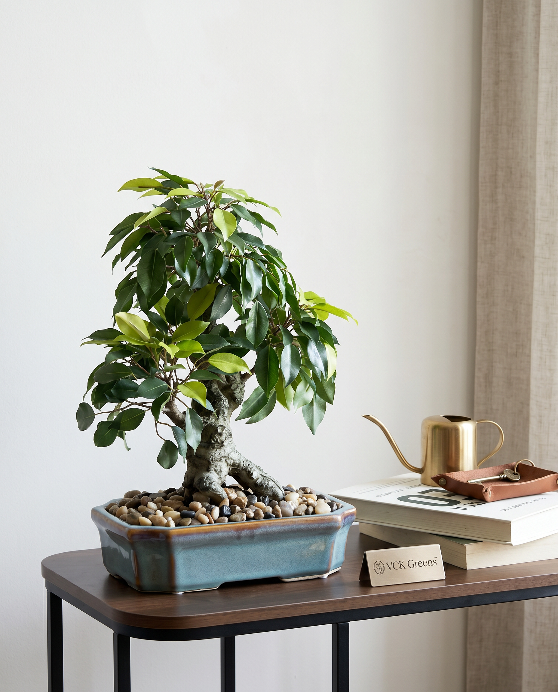 Artificial Ficus Leaves Bonsai 1.3ft