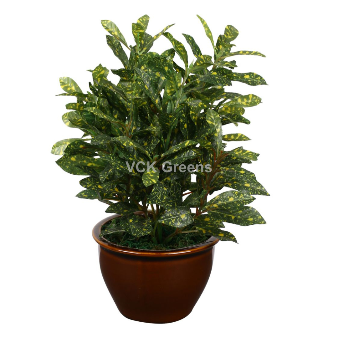 Artificial Croton Leaf Bonsai Plant 1ft