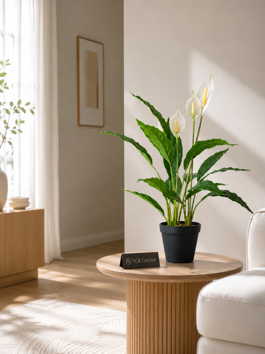 Artificial Peace Lily Accent Planter 2ft