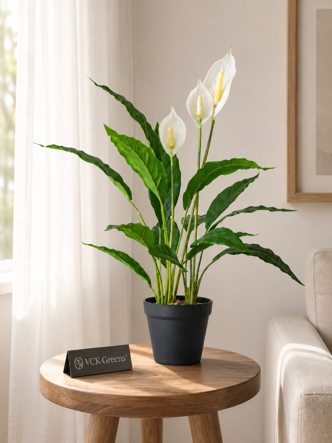 Artificial Peace Lily Accent Planter 2ft