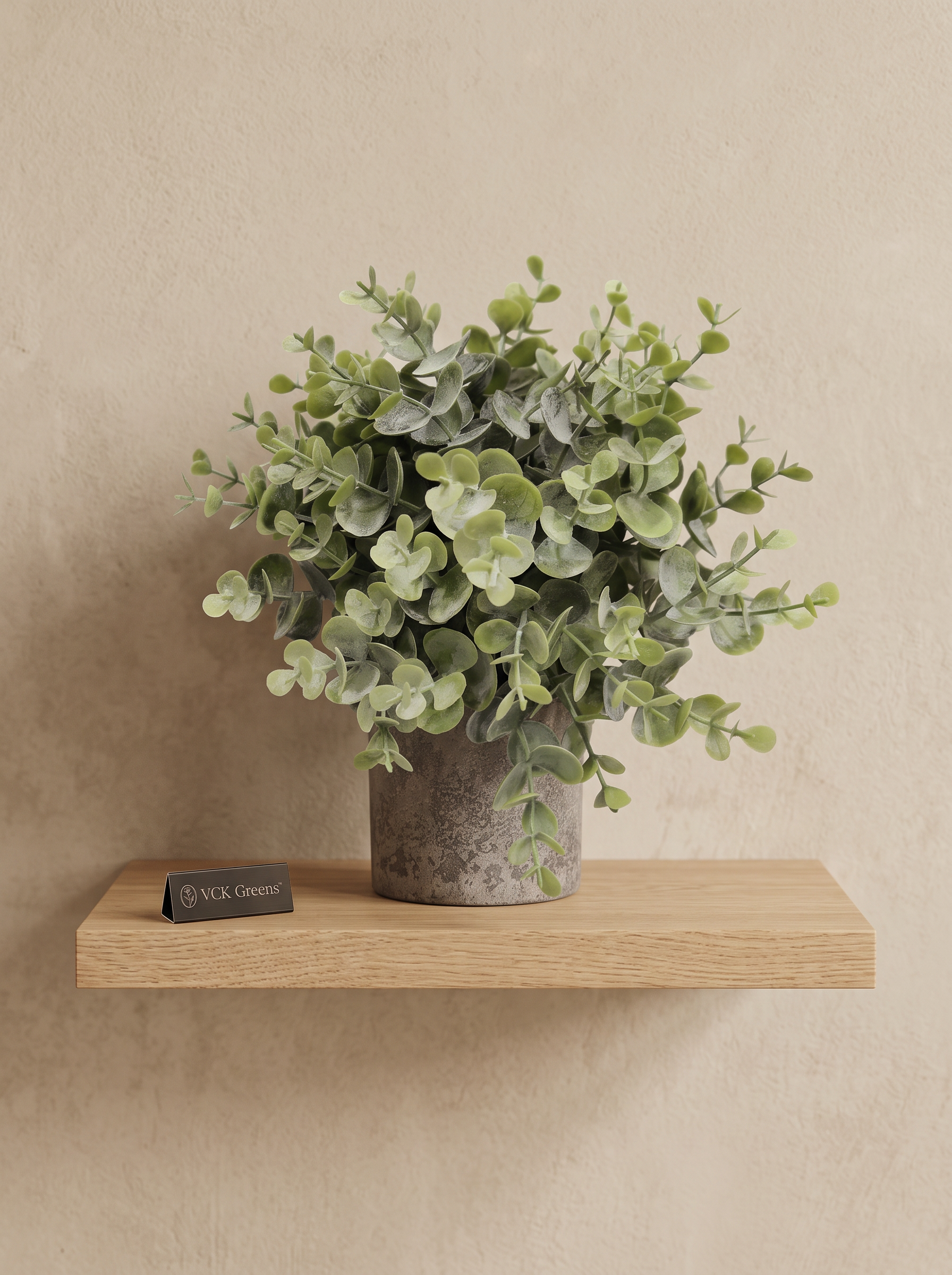 Artificial Meadow Greenery in Stone Pot