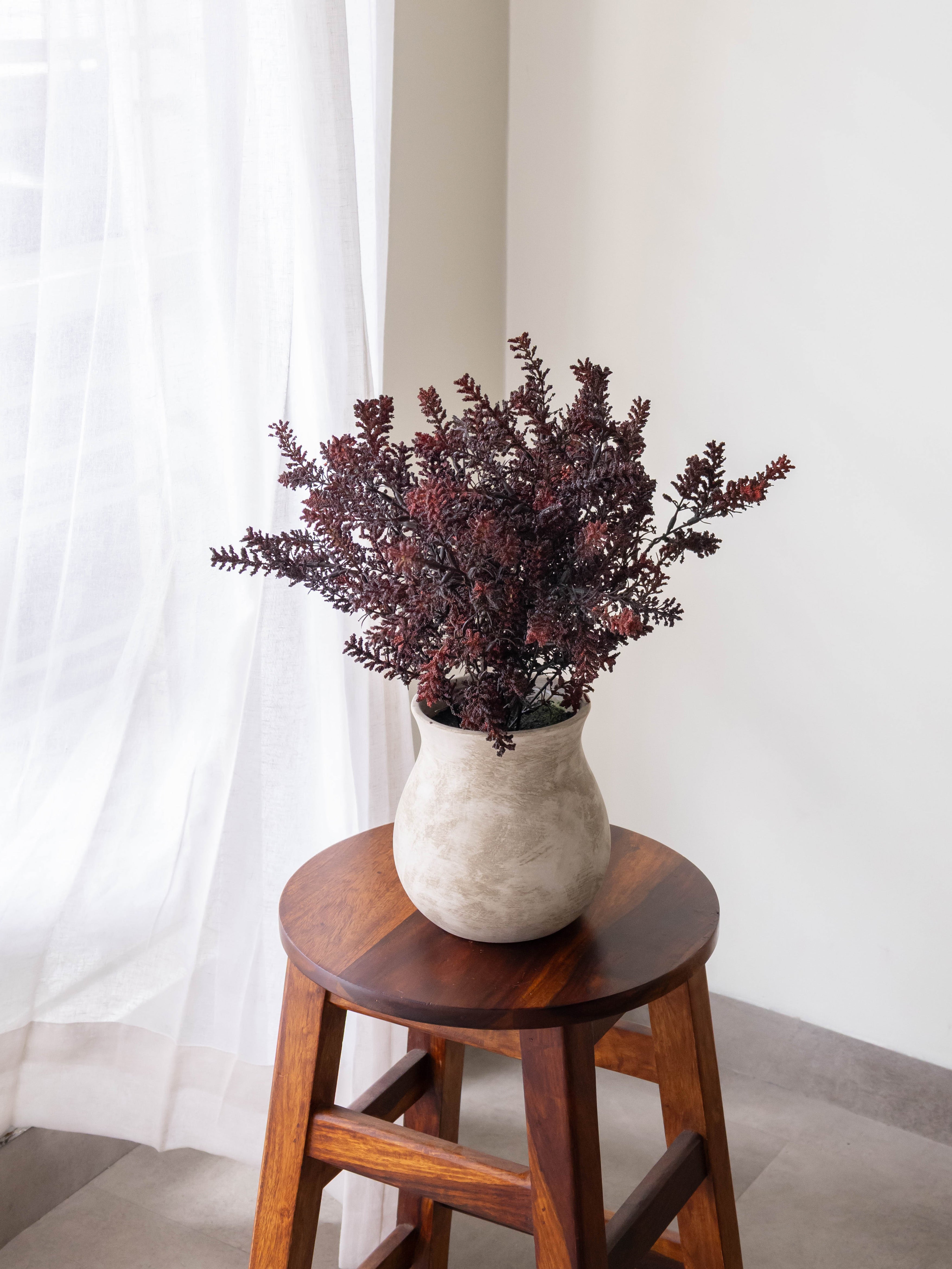 Artificial Cedar Bush in Ceramic Vase 41cm