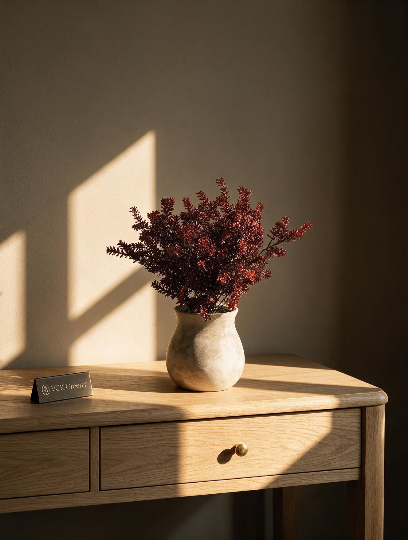 Artificial Cedar Bush in Ceramic Vase 41cm