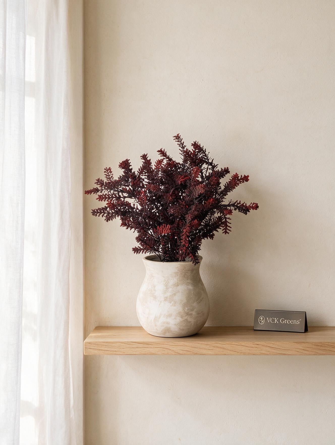 Artificial Cedar Bush in Ceramic Vase 41cm