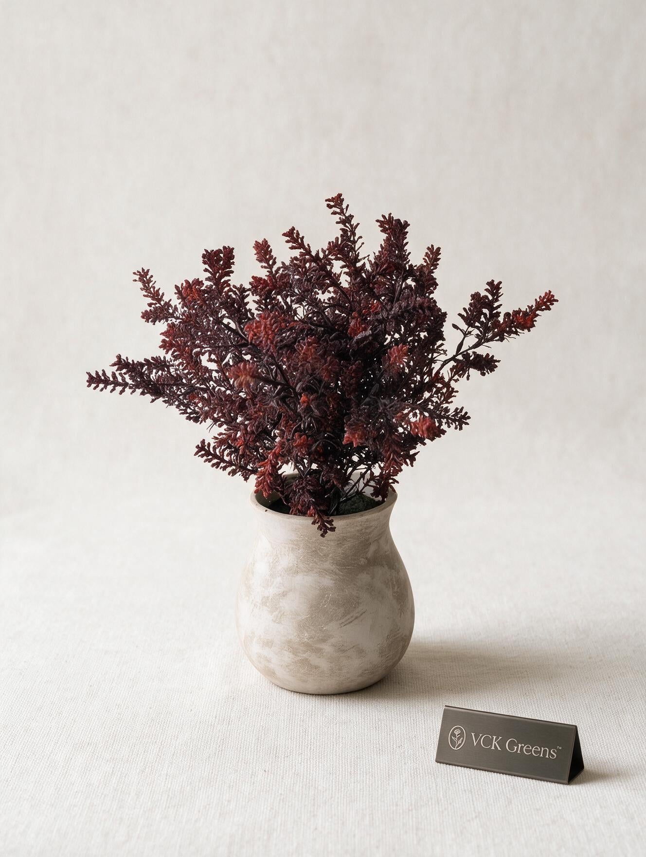 Artificial Cedar Bush in Ceramic Vase 41cm