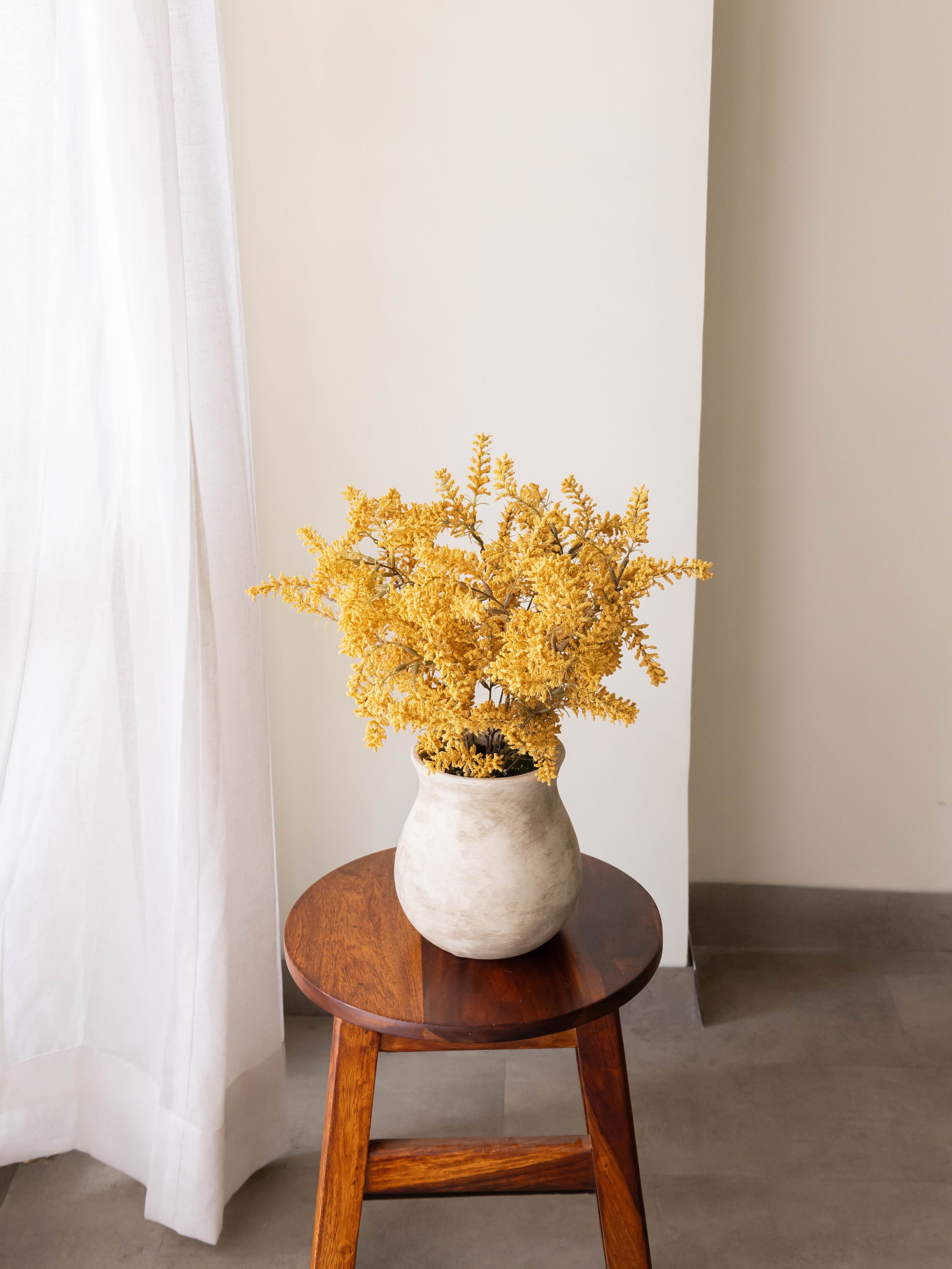 Artificial Golden Cedar Bush in Ceramic Vase 41cm