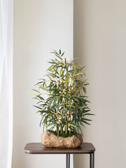 Artificial Bamboo Bonsai with Rock Planter 2ft