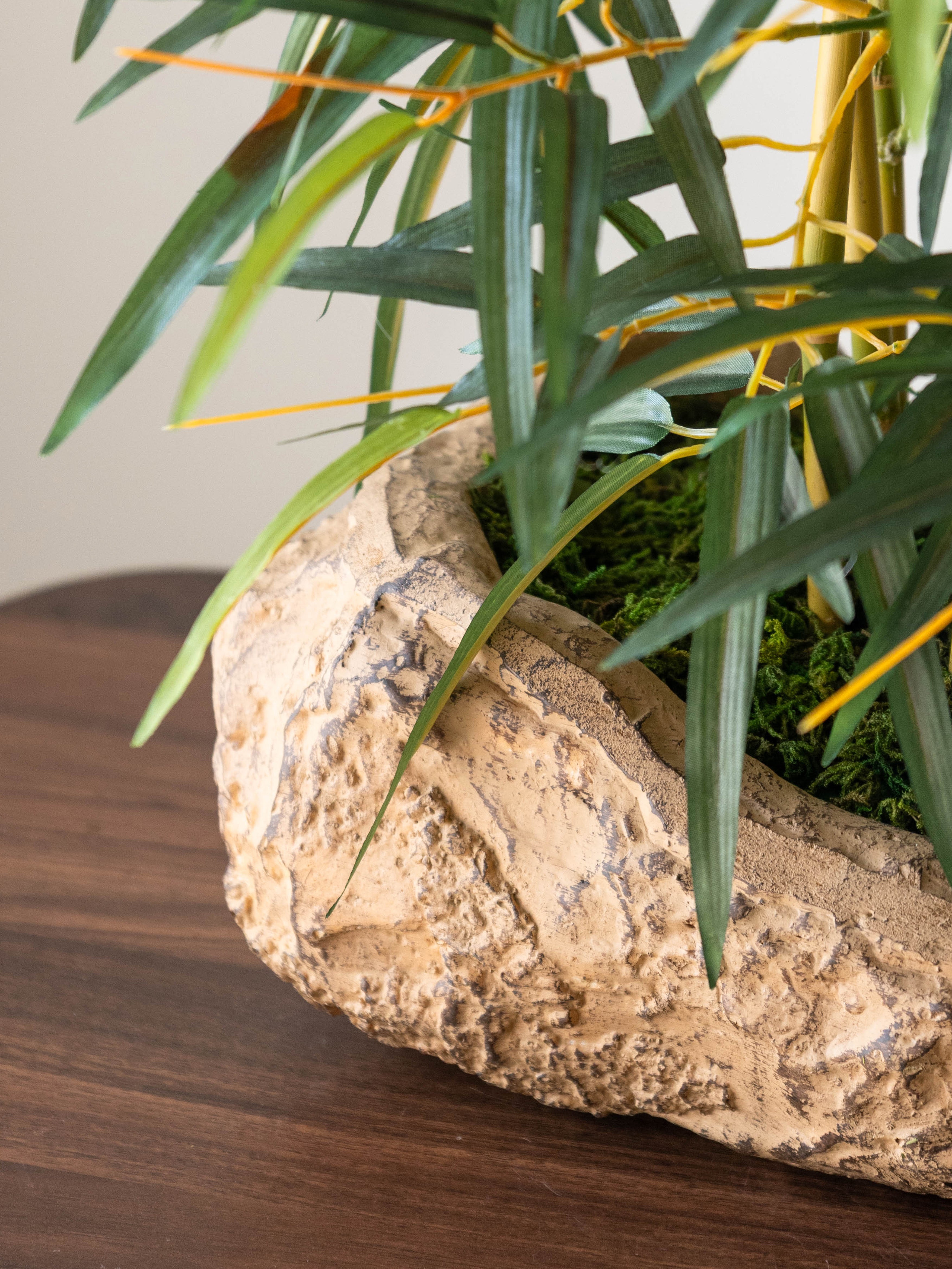 Artificial Bamboo Bonsai with Rock Planter 2ft