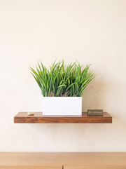 Artificial Lush Grass Tabletop in White Pot