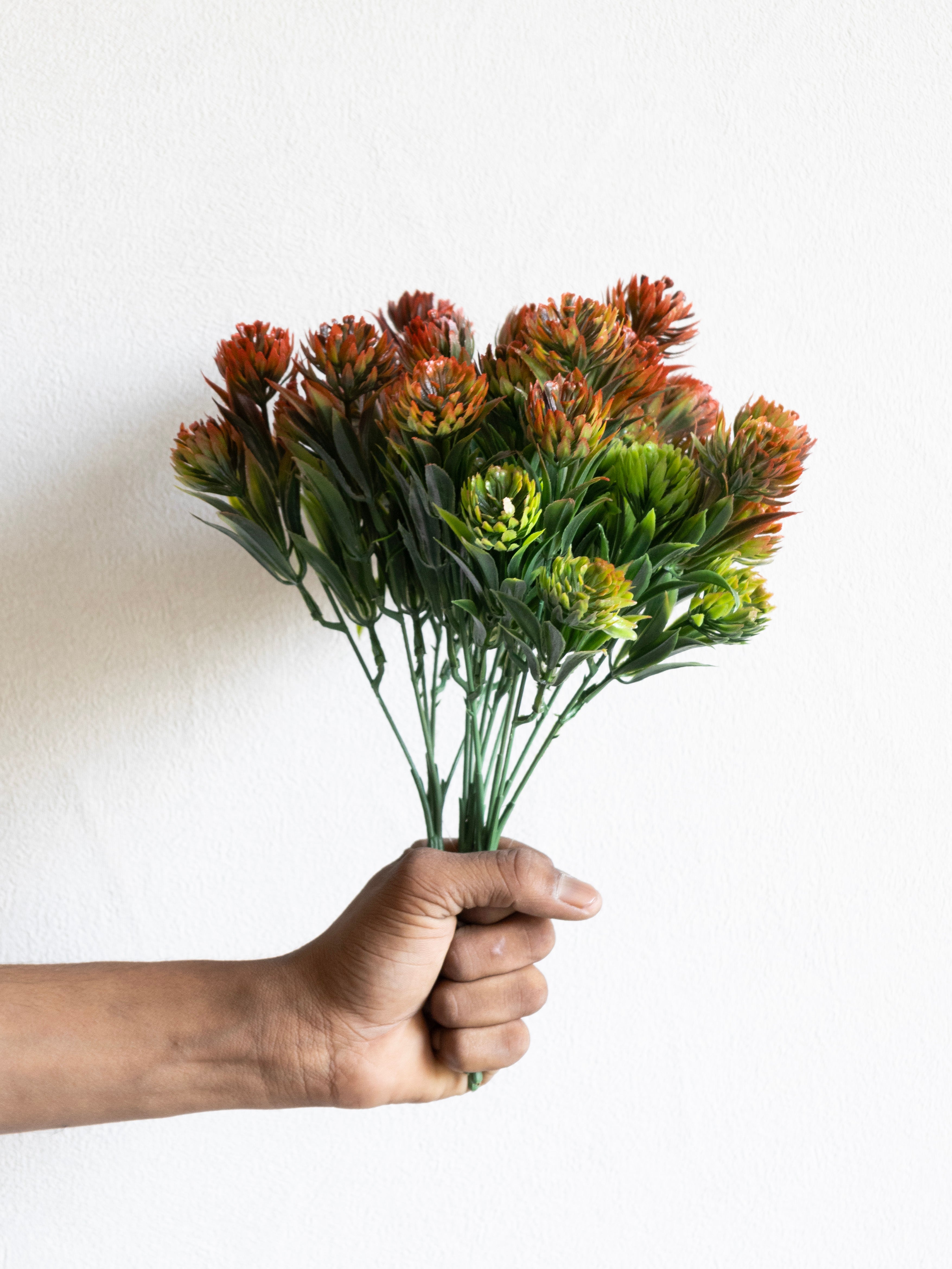 Artificial Pinecone Leaf Bunches (Set of 3)