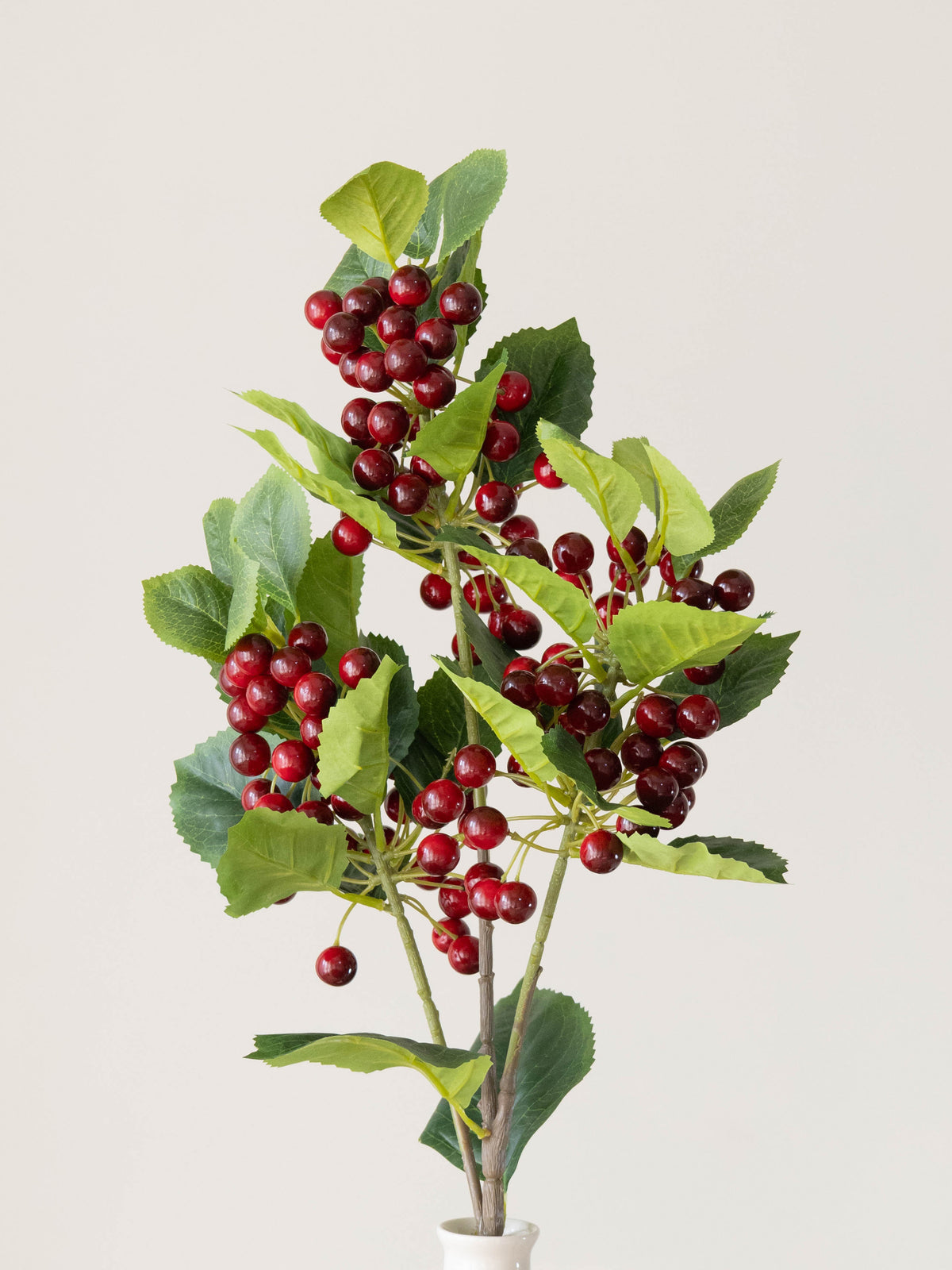 Artificial Crimson Berry Leaf Stem