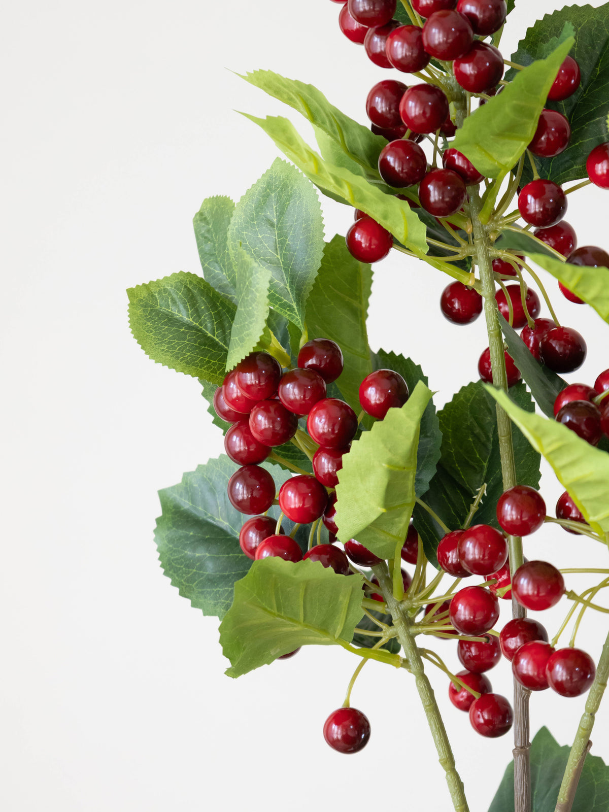 Artificial Crimson Berry Leaf Stem