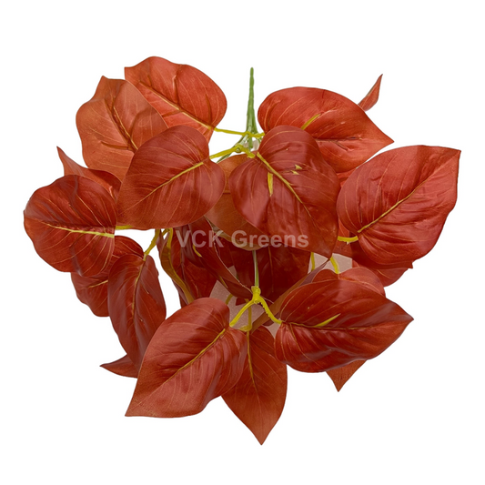 Artificial Red Apple Leaf Bunches 33cm (Pack of 3pc)