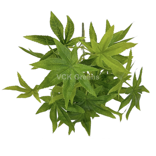 Artificial Real Touch Green Maple Leaf Bunch 25cm (Pack of 3pc)