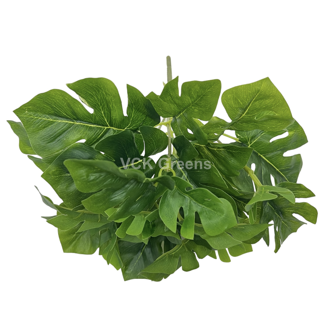 Artificial Real Touch Tiny Monstera Leaf Bunch 25cm (Pack of 3pc)