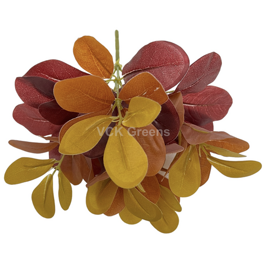 Artificial Real Touch Autumn Schefflera Leaf Bunch 25cm (Pack of 3pc)