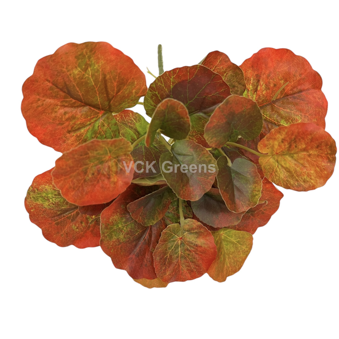 Artificial Real Touch Autumn Begonia Leaf Bunch 33cm (Pack of 3pc)