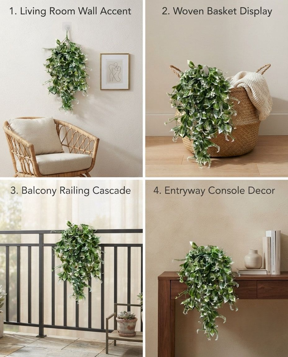 Artificial Variegated Hanging Creeper 76cm