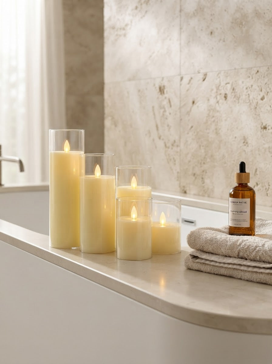 Golden Glow Flameless LED Candle Set