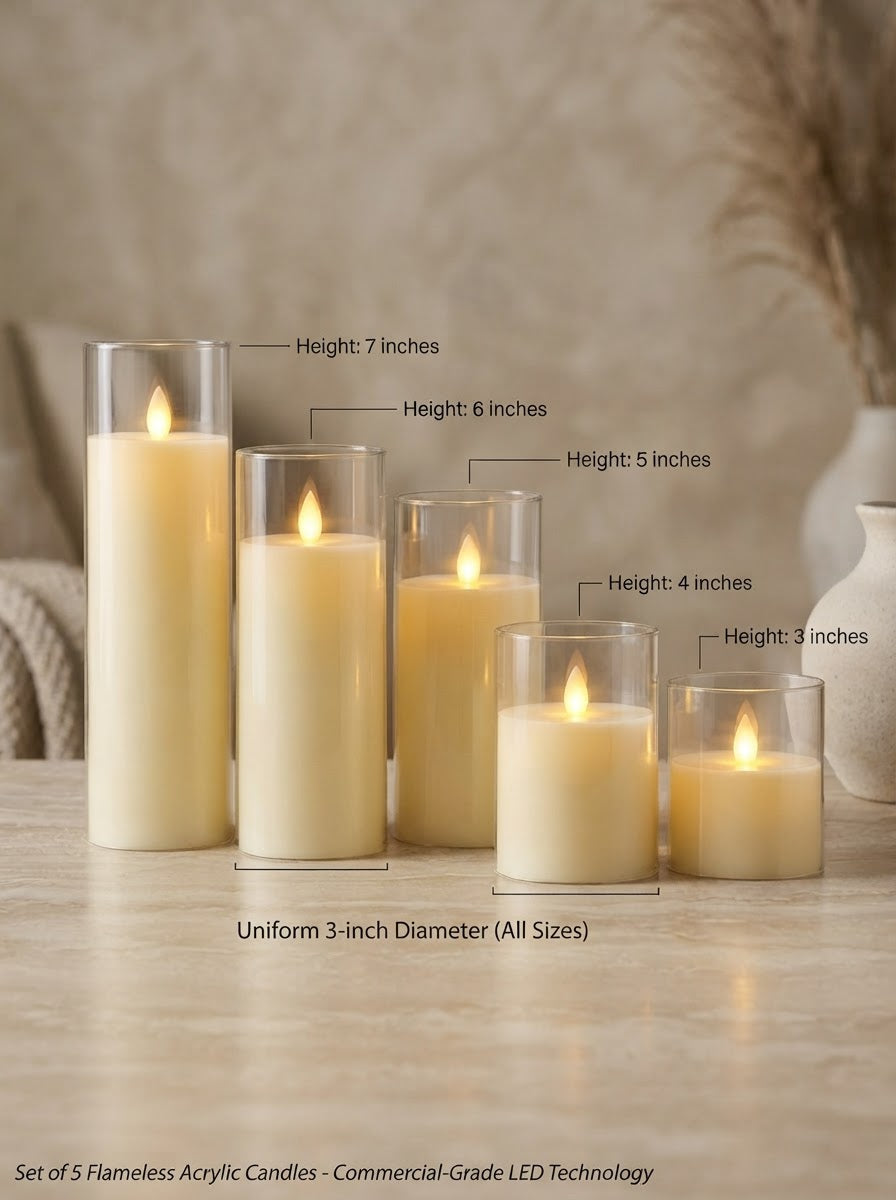Golden Glow Flameless LED Candle Set