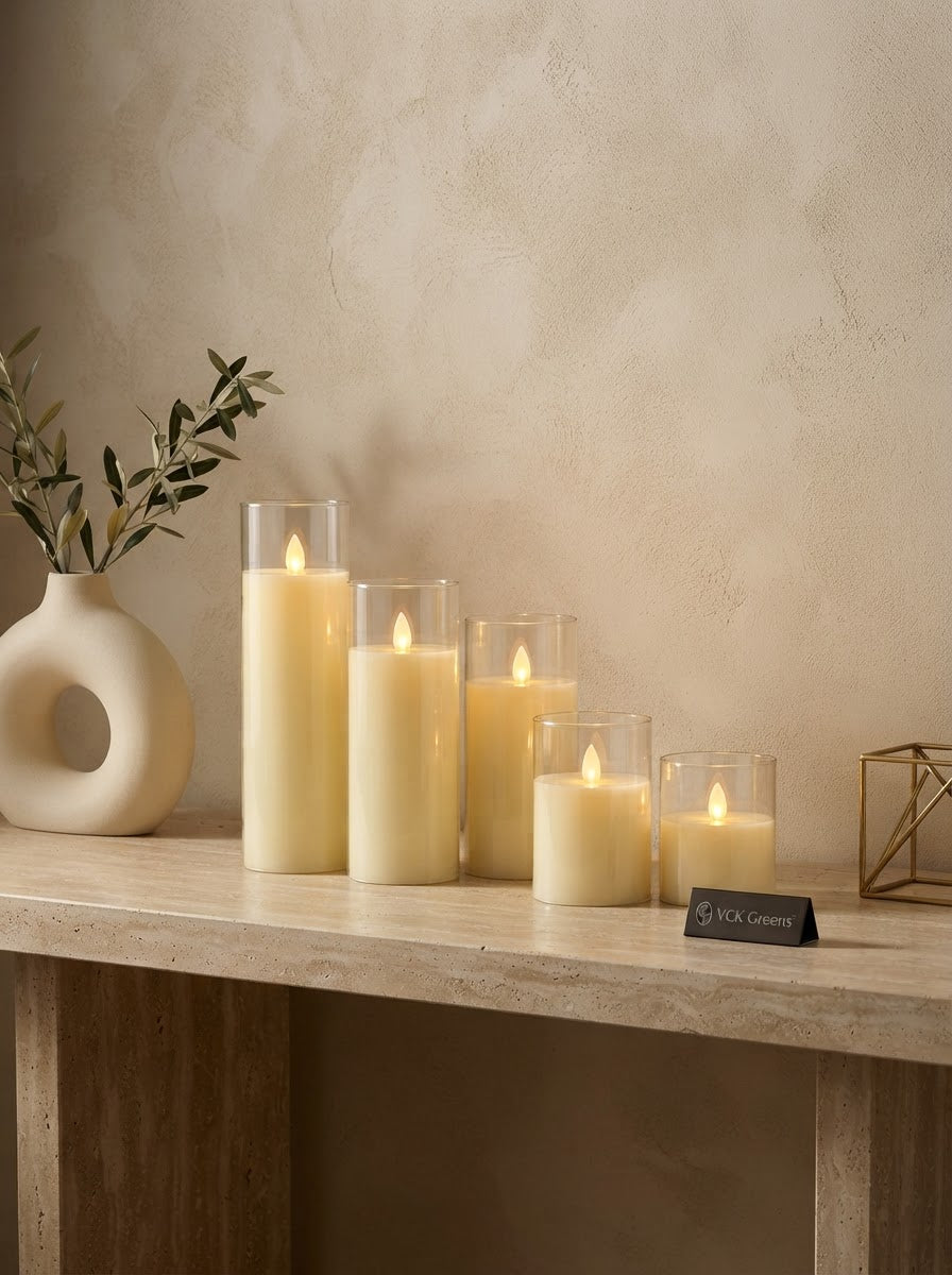 Golden Glow Flameless LED Candle Set