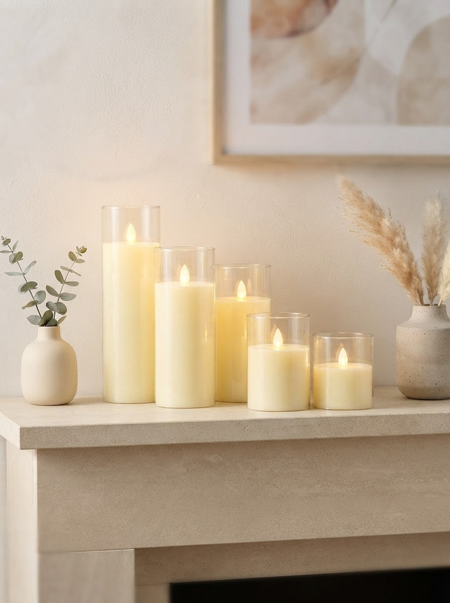 Golden Glow Flameless LED Candle Set