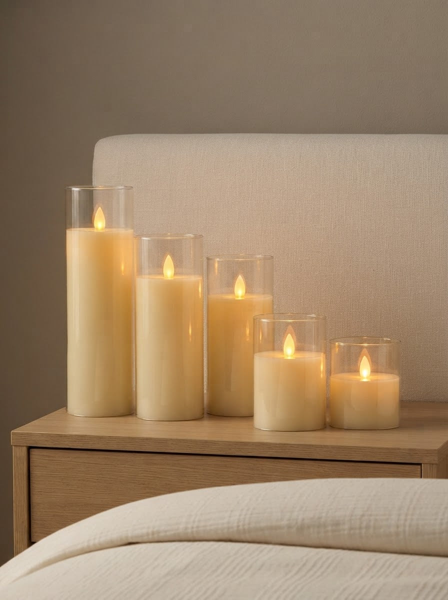 Golden Glow Flameless LED Candle Set