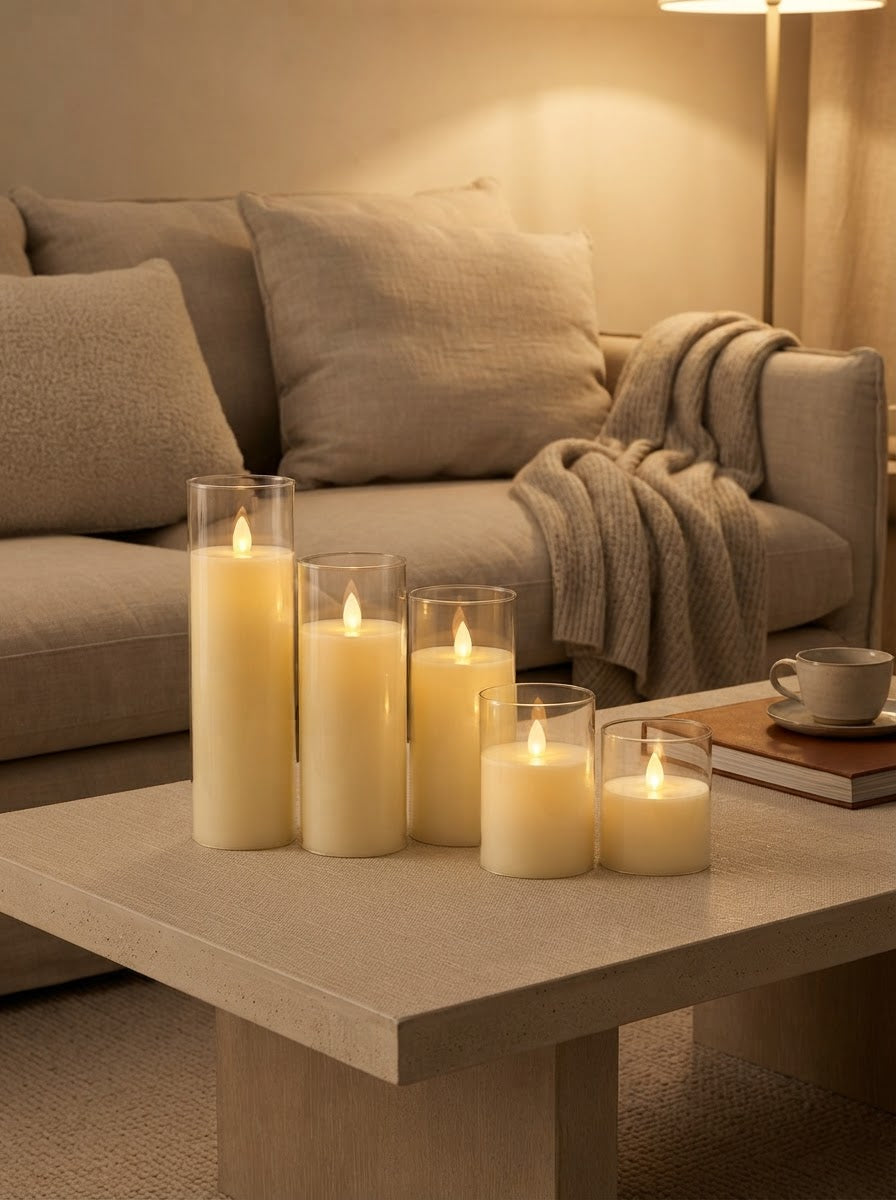 Golden Glow Flameless LED Candle Set