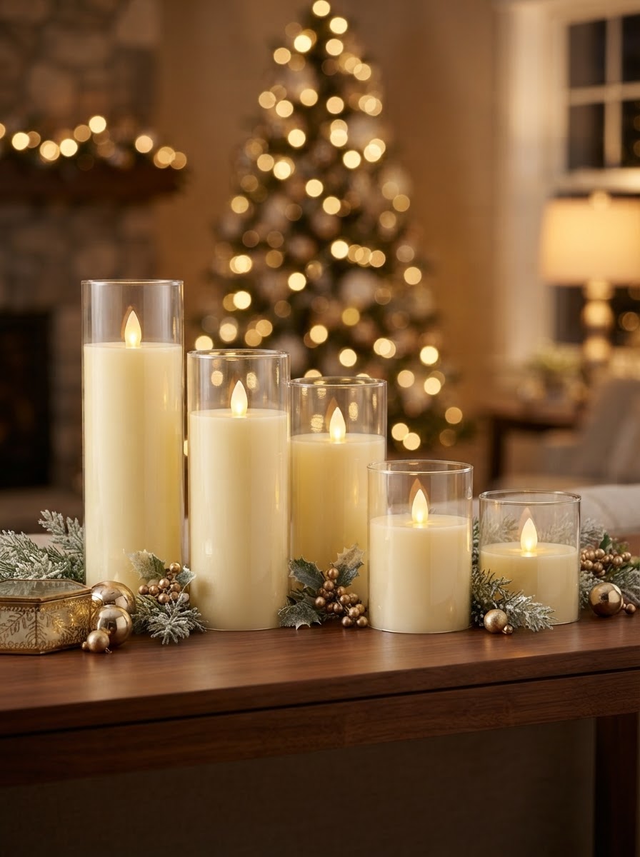 Golden Glow Flameless LED Candle Set