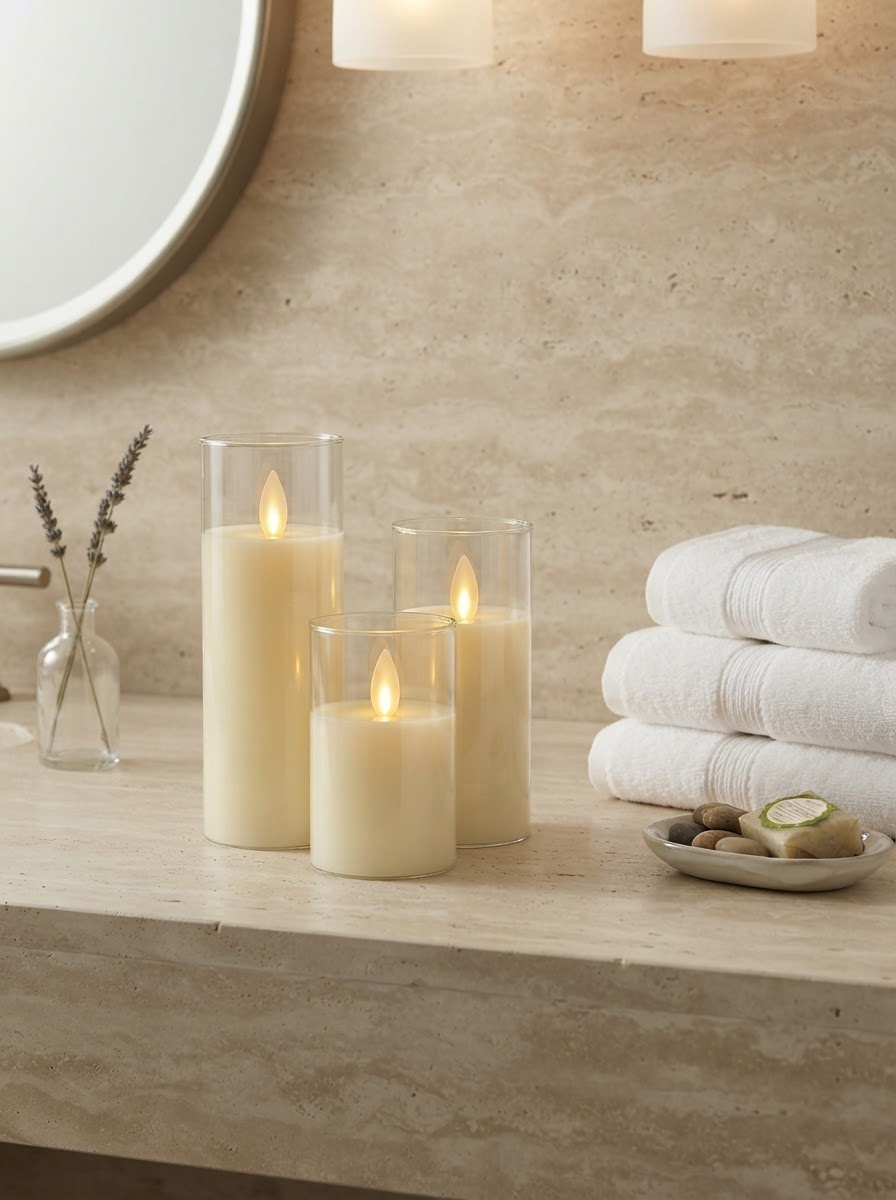 Everglow Acrylic LED Candle Trio