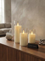 Everglow Acrylic LED Candle Trio