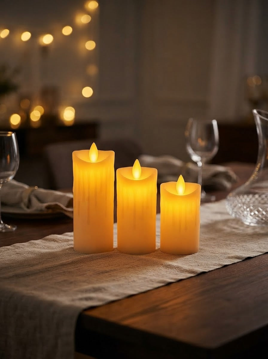 Aurelia Glow LED Candle Trio