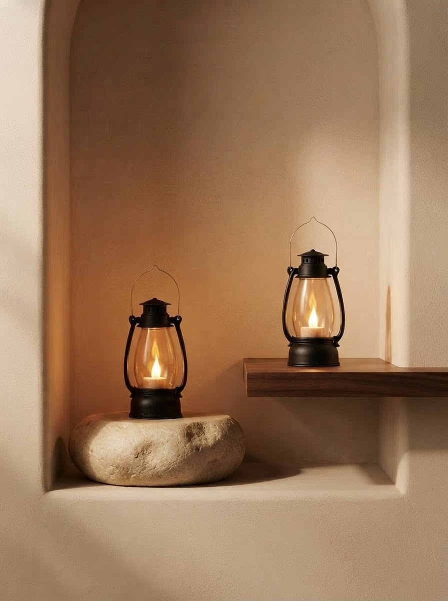 Vintage Glow LED Lantern (Set of 2)