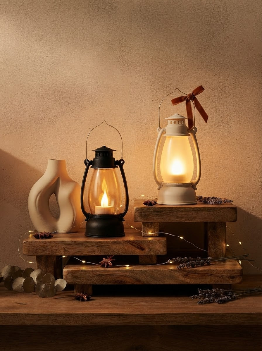 Vintage Glow LED Lantern (Set of 2)