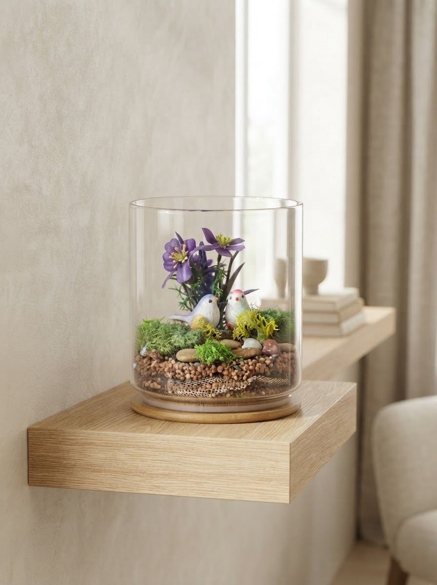 Whimsical Garden Glass Terrarium