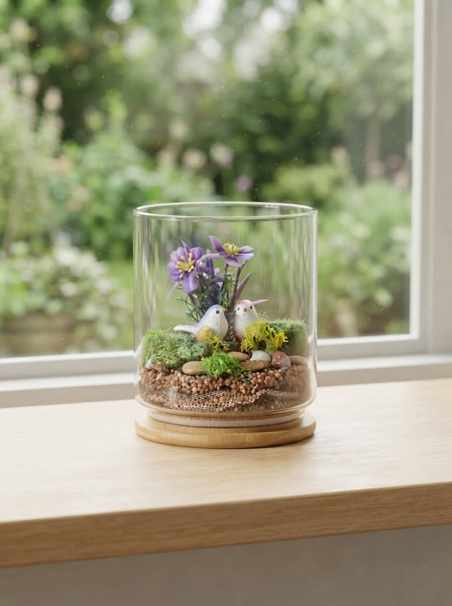Whimsical Garden Glass Terrarium
