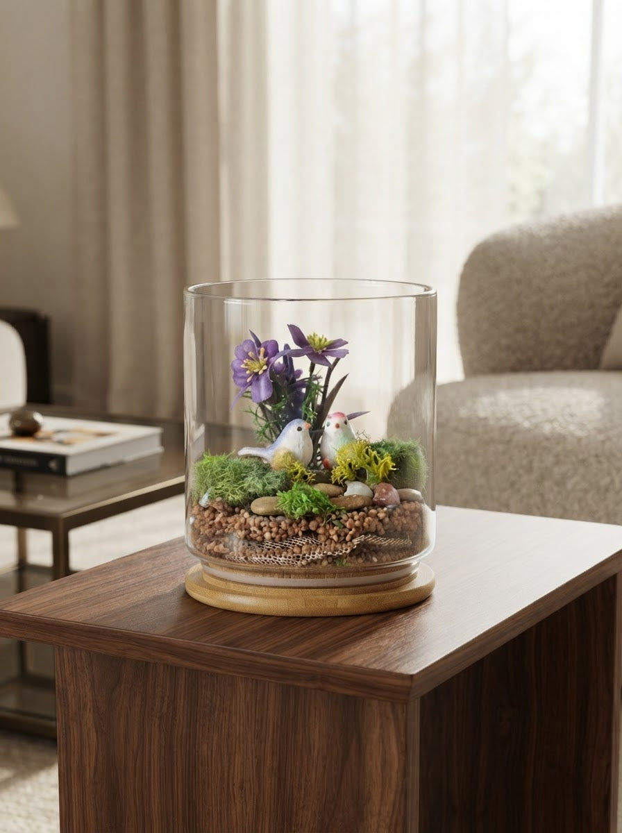 Whimsical Garden Glass Terrarium