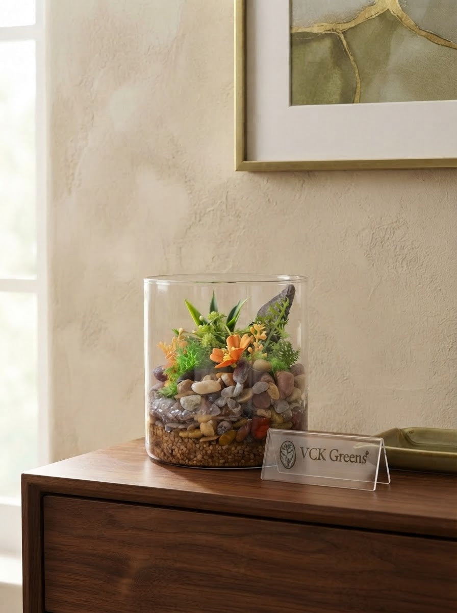Amber Bloom Glass Terrarium