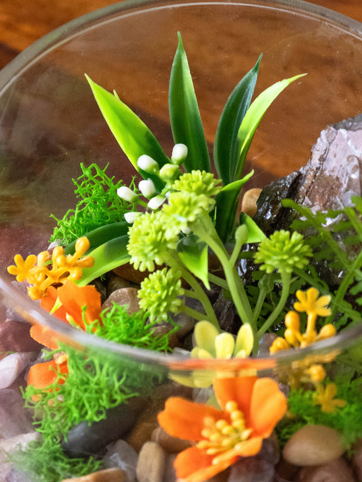 Amber Bloom Glass Terrarium