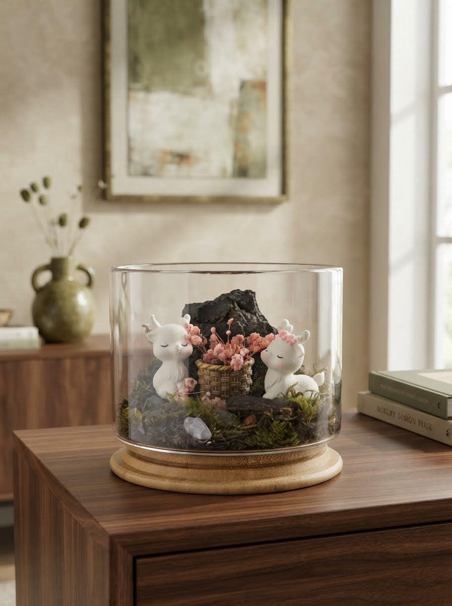 Enchanted Blush Glass Terrarium