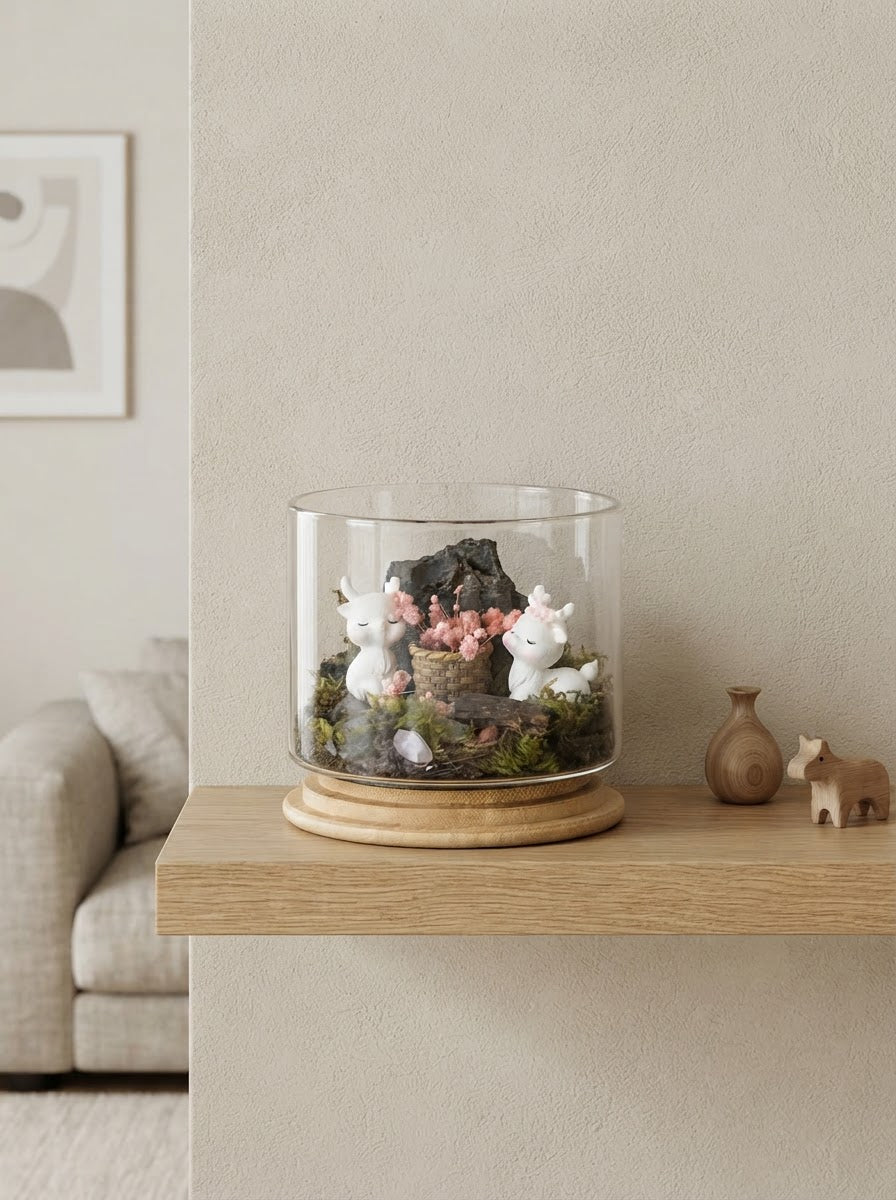 Enchanted Blush Glass Terrarium