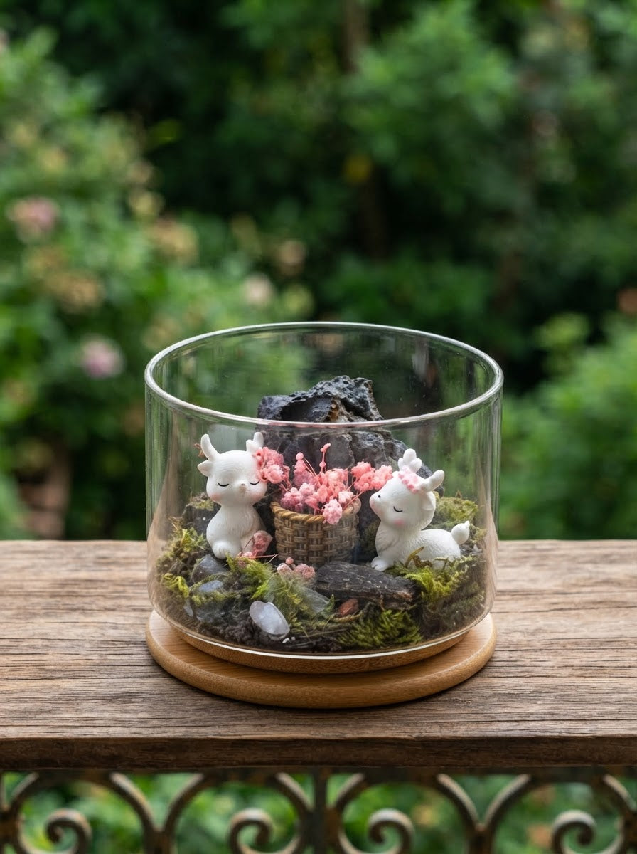 Enchanted Blush Glass Terrarium